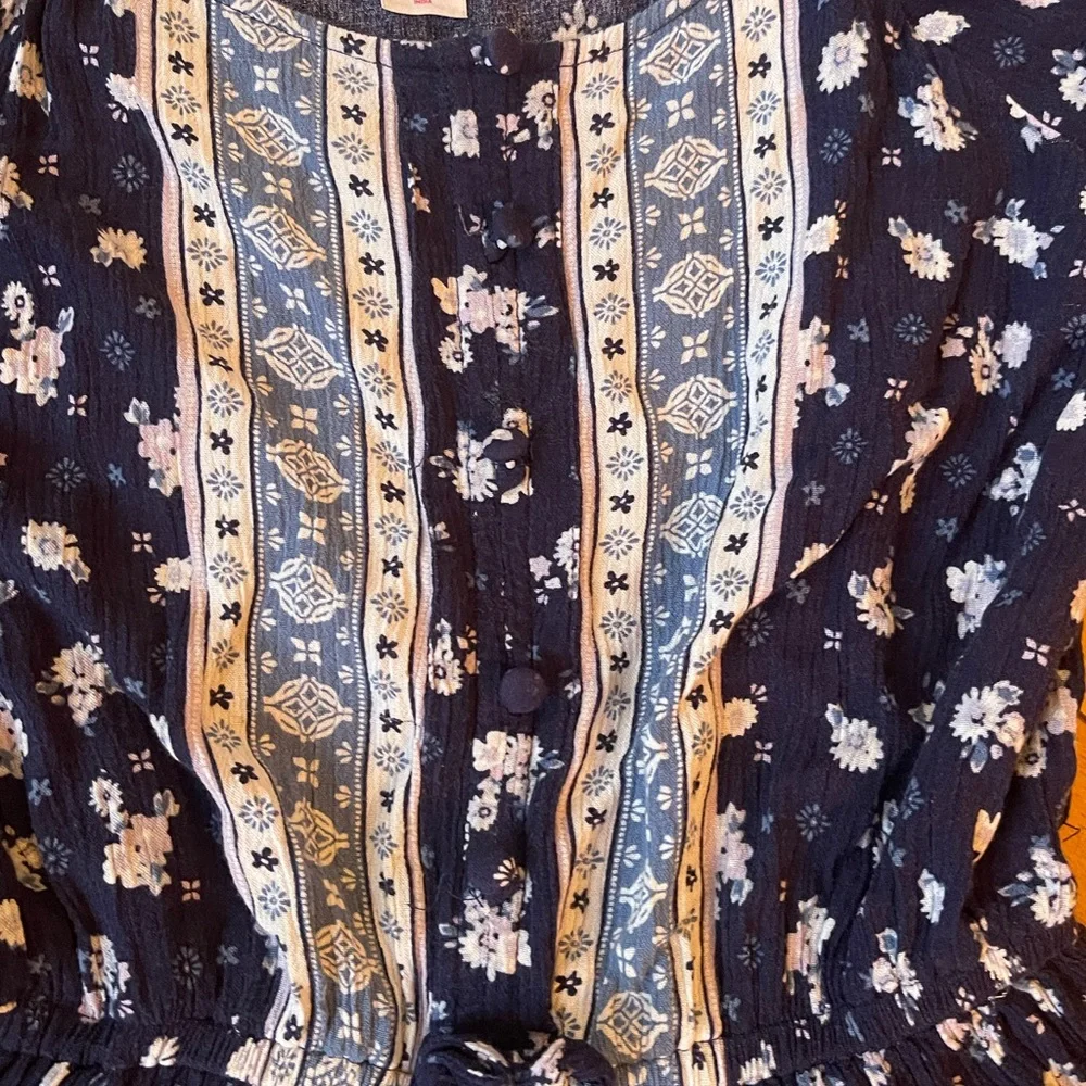 Justice Girls Navy Floral Romper Dress Size 12
